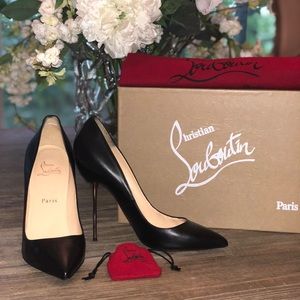 Christian Louboutin Lipsinka Black Pointed Toe Pump 38.5
